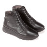 Botines tacón Fluchos Bona negros de piel con cremallera lateral y cordones elásticos