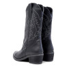 Botas tacón Clara Duran estilo cowboy negras de piel con dibujos hechos en pespunte