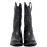 Botas tacón Clara Duran estilo cowboy negras de piel con dibujos hechos en pespunte