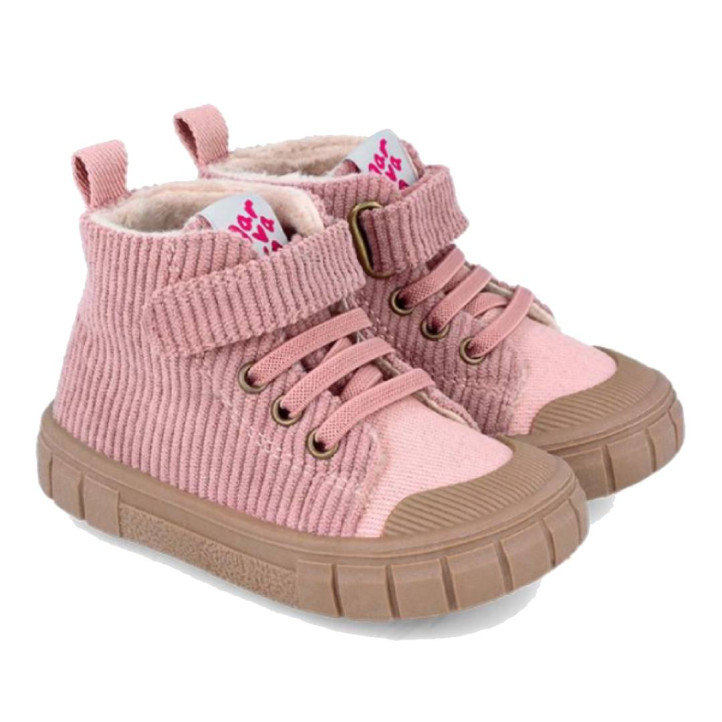 Botines Garvalin 241321 de pana rosa con suela caramelo - Querol online