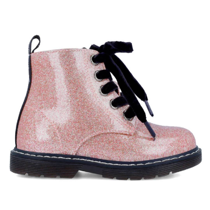 Botines Garvalin 241341 estilo militar de glitter rosa - Querol online