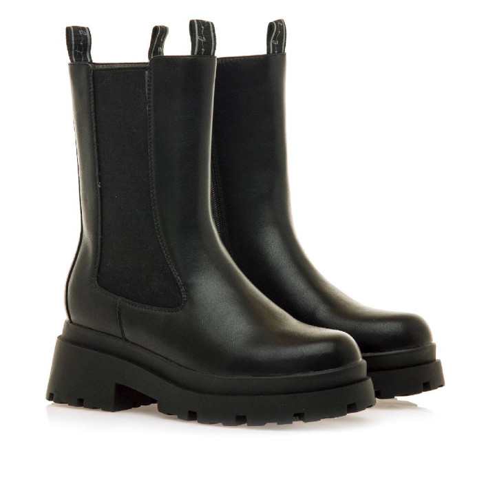 Botins plataforma Mustang missione estil biker amb cremallera lateral - Querol online