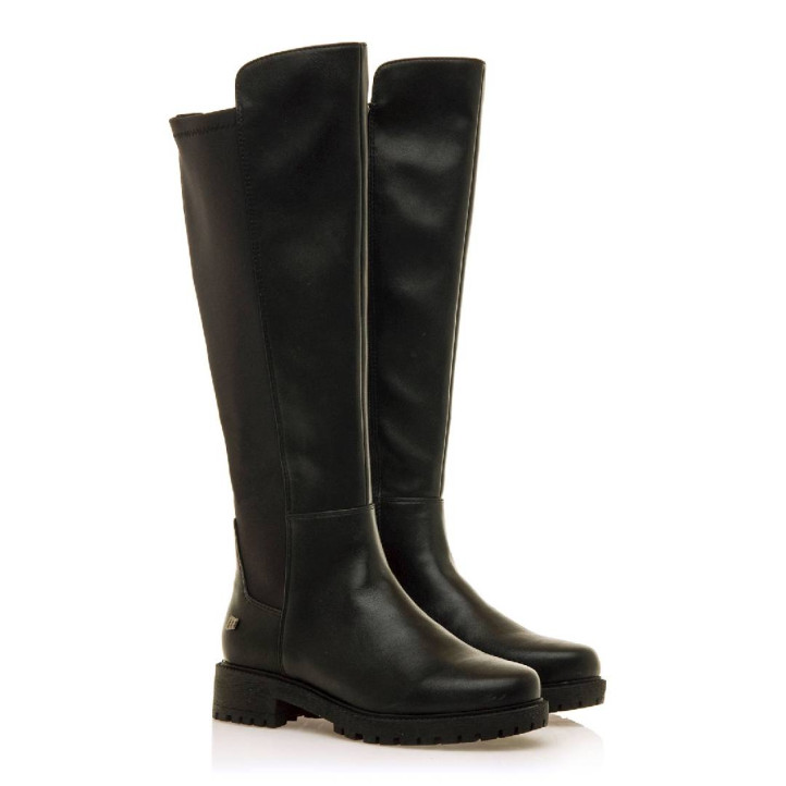 Botas planas Mustang campa con cremallera lateral y suela dentada - Querol online