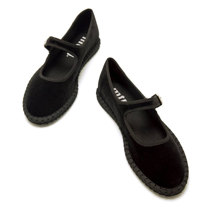 Bailarinas Mustang flo de terciopelo negro - Querol online