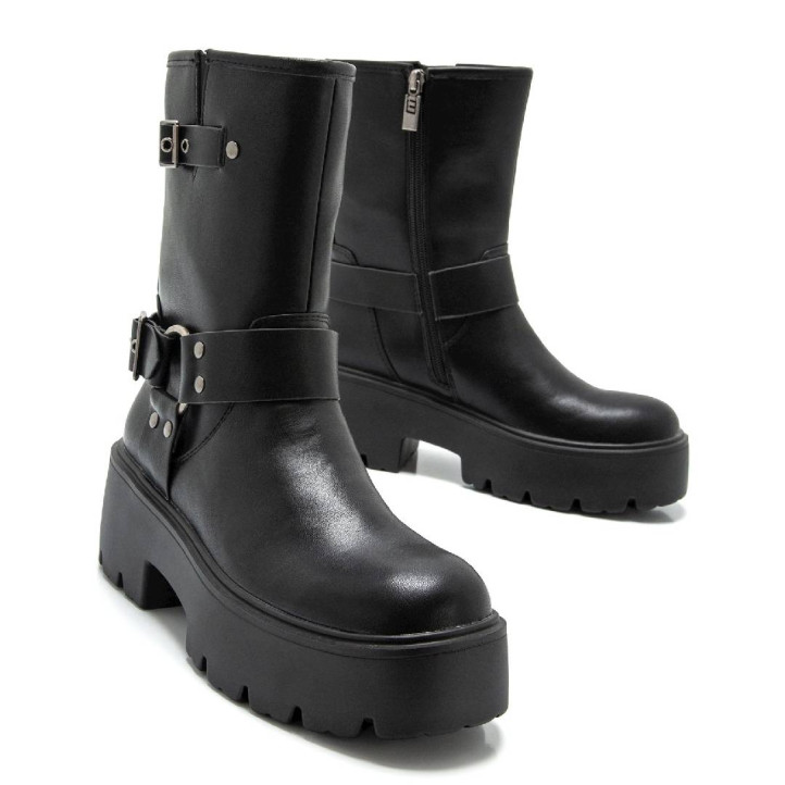 Botins plataforma Mustang rain estil biker - Querol online