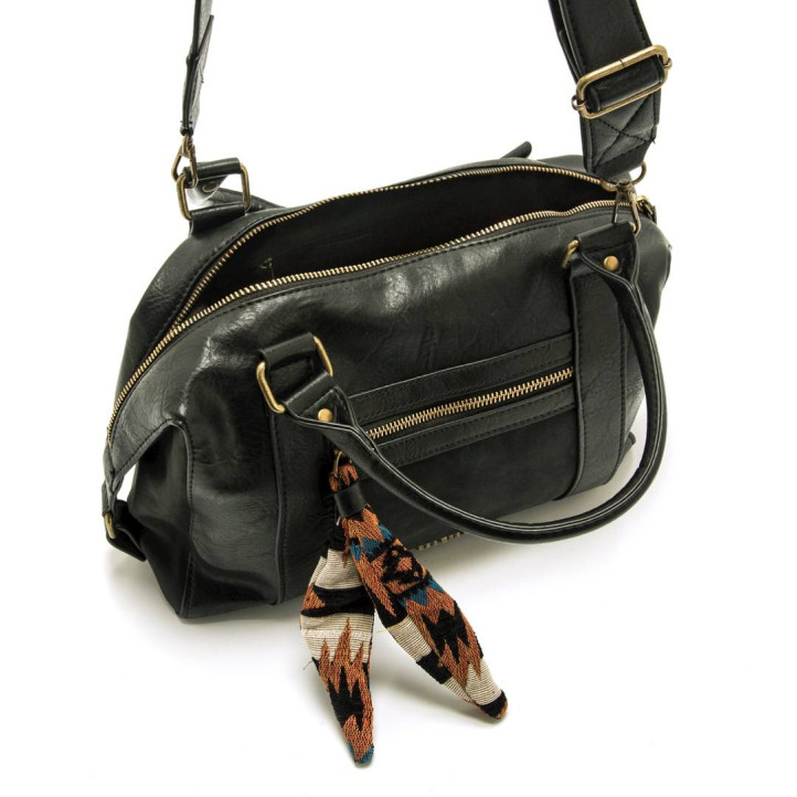 Bolso Mustang cally negro con tirador estilo boho - Querol online