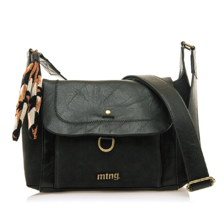 Bolso Mustang cinda negro con cierre de solapa de click - Querol online