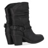 Botines tacón Chika 10 Kurazo negros estilo cowboy con cinturón