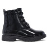 Botins Crecendo estil militar efecte xarol amb cordons rodons