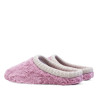 Zapatillas casa Querol rosas de pelito y ribete de punto