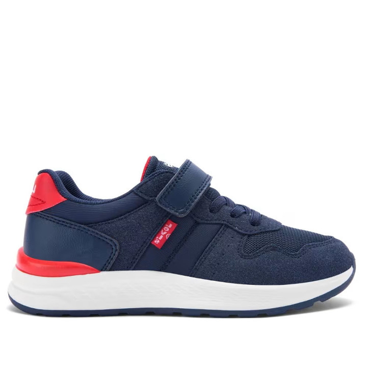 Zapatillas deporte Levi's oakland azules con detalles rojos - Querol online