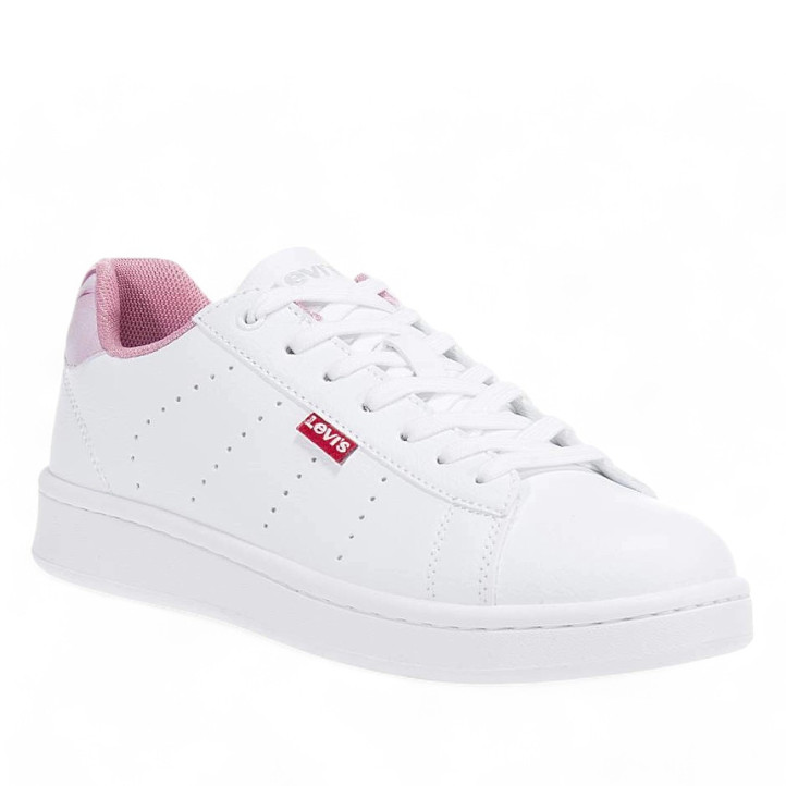 Zapatillas deporte Levi's avenue blancas con detalles rosas - Querol online