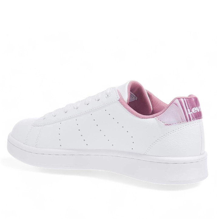 Zapatillas deporte Levi's avenue blancas con detalles rosas - Querol online