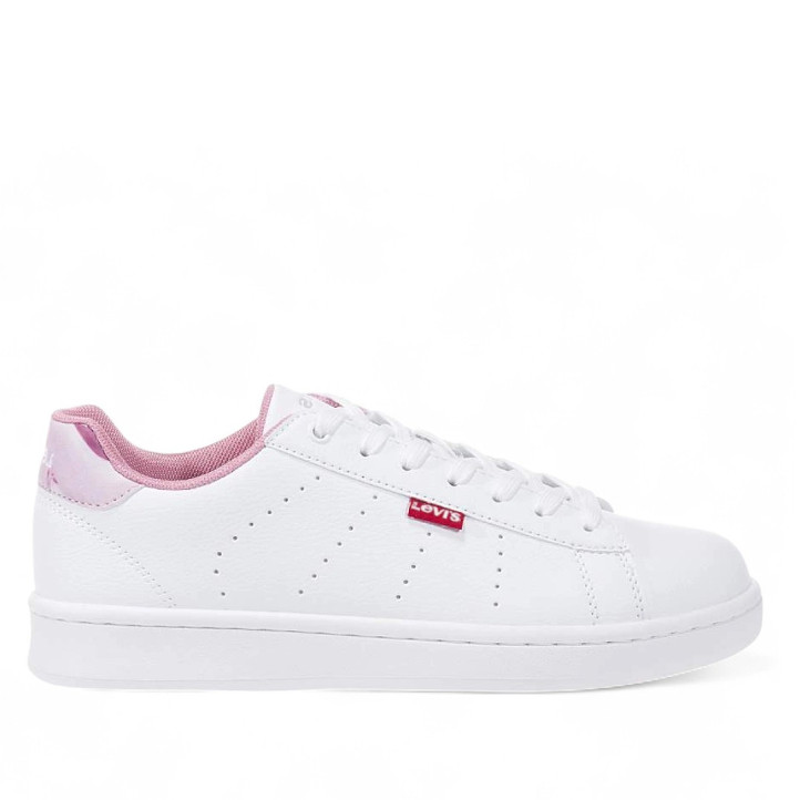 Zapatillas deporte Levi's avenue blancas con detalles rosas - Querol online