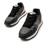 Zapatillas urban Mustang joggo classic negras con detalles rosas y metalizados