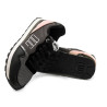 Zapatillas urban Mustang joggo classic negras con detalles rosas y metalizados