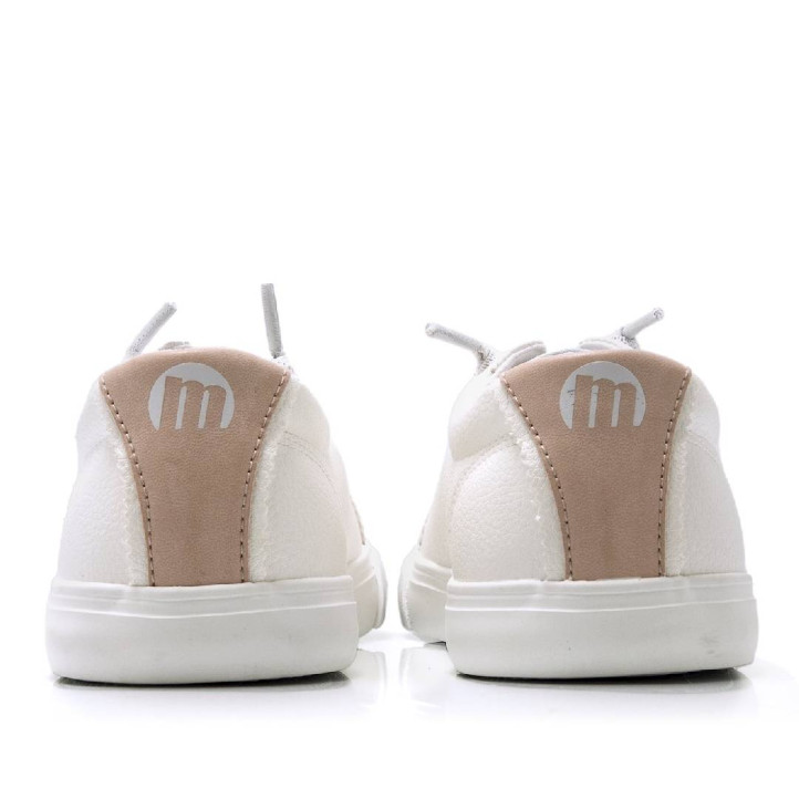 Zapatillas urban Mustang aria blancas con talón en contraste nude - Querol online