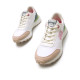 Zapatillas urban Mustang zinc blancas con detalles en verde y rosa - Querol online