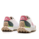 Zapatillas urban Mustang zinc blancas con detalles en verde y rosa - Querol online