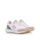 Zapatillas urban Mustang zinc blancas con detalles en verde y rosa - Querol online