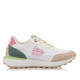 Zapatillas urban Mustang zinc blancas con detalles en verde y rosa - Querol online