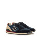 Zapatillas deportivas Mustang joggo classic azules con detalles beige y burdeos - Querol online