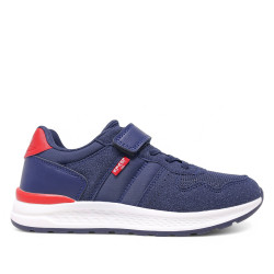 Zapatillas deporte Levi's oakland azules con detalles rojos - Querol online