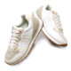 Zapatillas urban Mustang joggo classic blancas con detalles rosas, beige y azules - Querol online