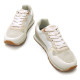 Zapatillas urban Mustang joggo classic blancas con detalles rosas, beige y azules - Querol online