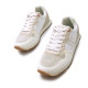 Zapatillas urban Mustang joggo classic blancas con detalles rosas, beige y azules - Querol online