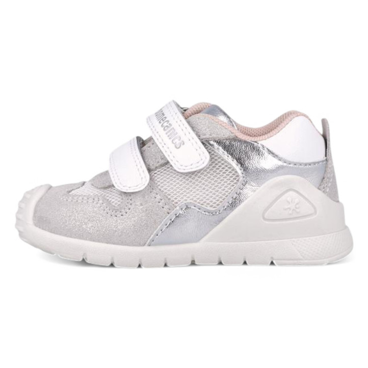 ZAPATOS BIOMECANICS DE NIñA BLANCO Y PLATA 252120C - Querol online