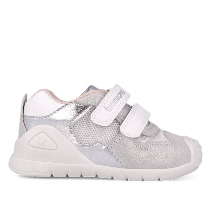 ZAPATOS BIOMECANICS DE NIñA BLANCO Y PLATA 252120C - Querol online