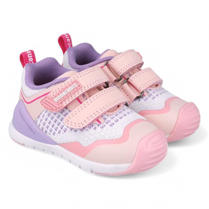 ZAPATILLAS DEPORTE BIOMECANICS DE NIñA BLANCO Y ROSA 252131B - Querol online