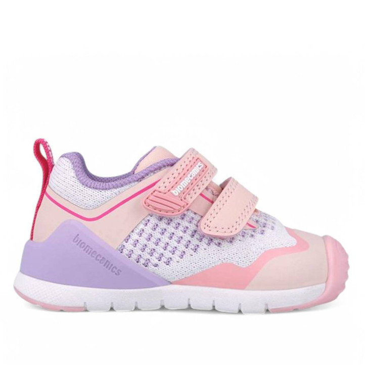 ZAPATILLAS DEPORTE BIOMECANICS DE NIñA BLANCO Y ROSA 252131B - Querol online