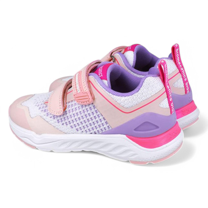 ZAPATILLAS DEPORTE BIOMECANICS DE NIñA BLANCO Y ROSA 252270B - Querol online