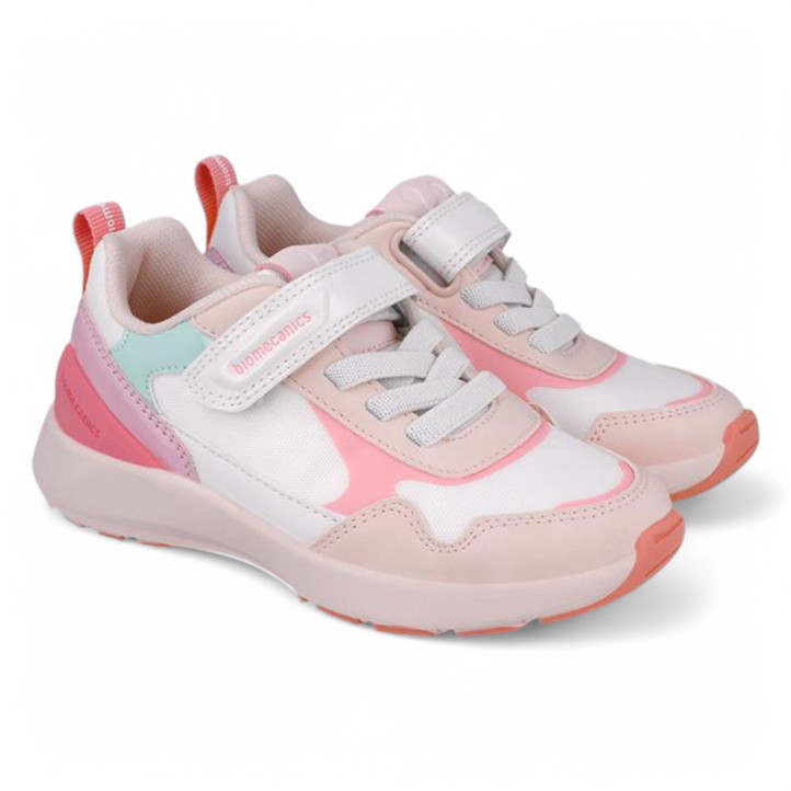 ZAPATILLAS DEPORTE BIOMECANICS DE NIñA BLANCO Y ROSA 252279C - Querol online