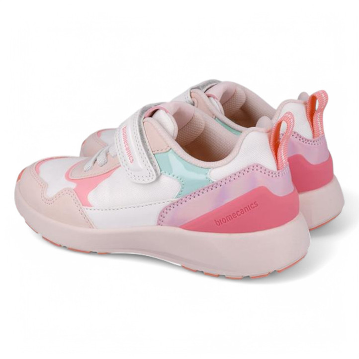 ZAPATILLAS DEPORTE BIOMECANICS DE NIñA BLANCO Y ROSA 252279C - Querol online