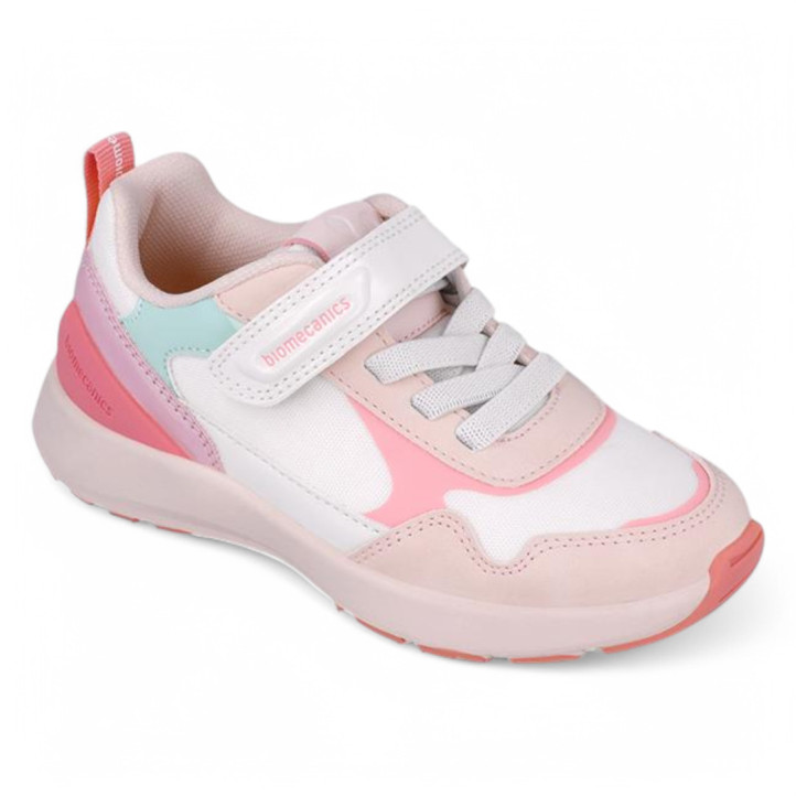 ZAPATILLAS DEPORTE BIOMECANICS DE NIñA BLANCO Y ROSA 252279C - Querol online