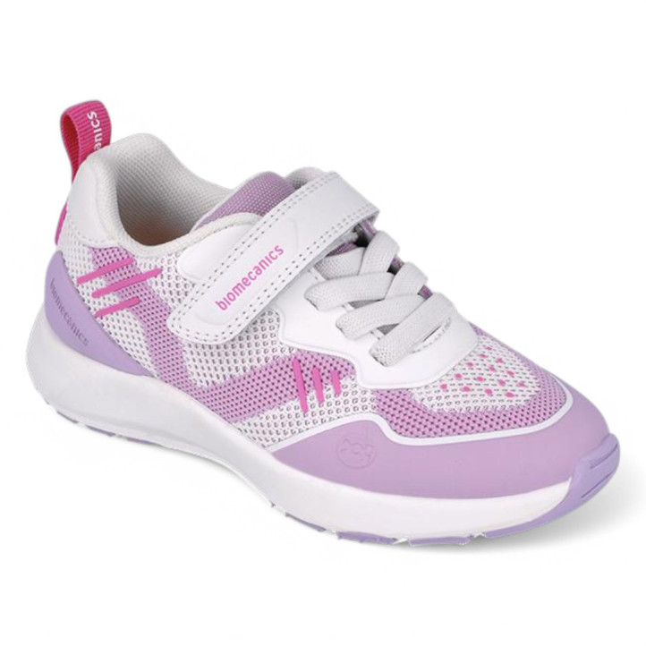 ZAPATILLAS LONA BIOMECANICS DE NIñA BLANCO Y LILA 252276B - Querol online