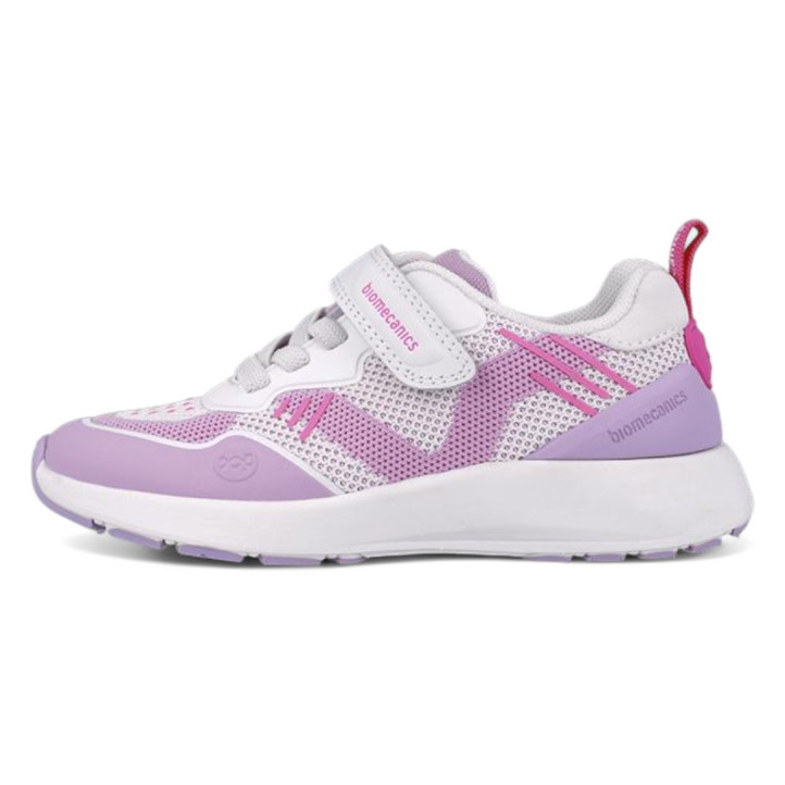 ZAPATILLAS LONA BIOMECANICS DE NIñA BLANCO Y LILA 252276B - Querol online