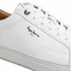 Zapatos sport Pepe Jeans joe basic blancas con detalle azul - Querol online