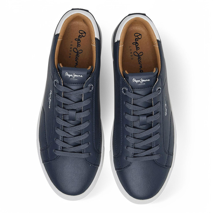 Zapatos sport Pepe Jeans joe basic azules con detalle blanco - Querol online