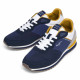 Zapatillas deportivas Pepe Jeans london muse azules con detalles amarillos y grises - Querol online