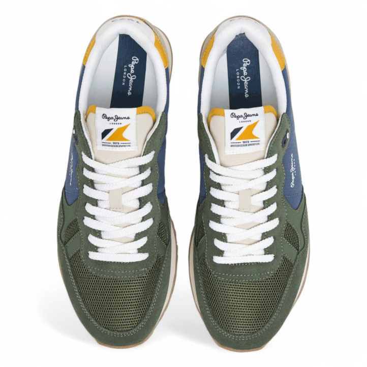 Zapatillas deportivas Pepe Jeans brit camp verdes y azules - Querol online