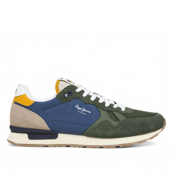 Zapatillas deportivas Pepe Jeans brit camp verdes y azules - Querol online