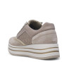 Zapatillas urban Imac taupe con detalles metalizados y cierre de cremallera y cordón plataforma