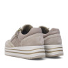 Zapatillas urban Imac taupe con detalles metalizados y cierre de cremallera y cordón plataforma