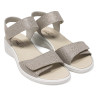 Sandalias cuña Imac taupe brillantes con doble velcro para mujer