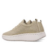 Zapatillas urban Walk & Fly doradas con material calado con cordones y tirador trasero para mujer