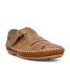 Sandàlies Baerchi marrons de pell amb tancament amb velcro i costures vistes per a home - Querol online